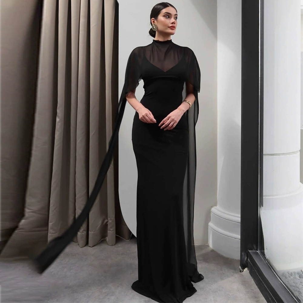 Forever 21 Summer Mesh Shawl Black Bodycon Dress Set